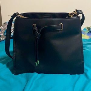 Faux leather black bag